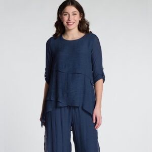 Women's Navy Layered Top